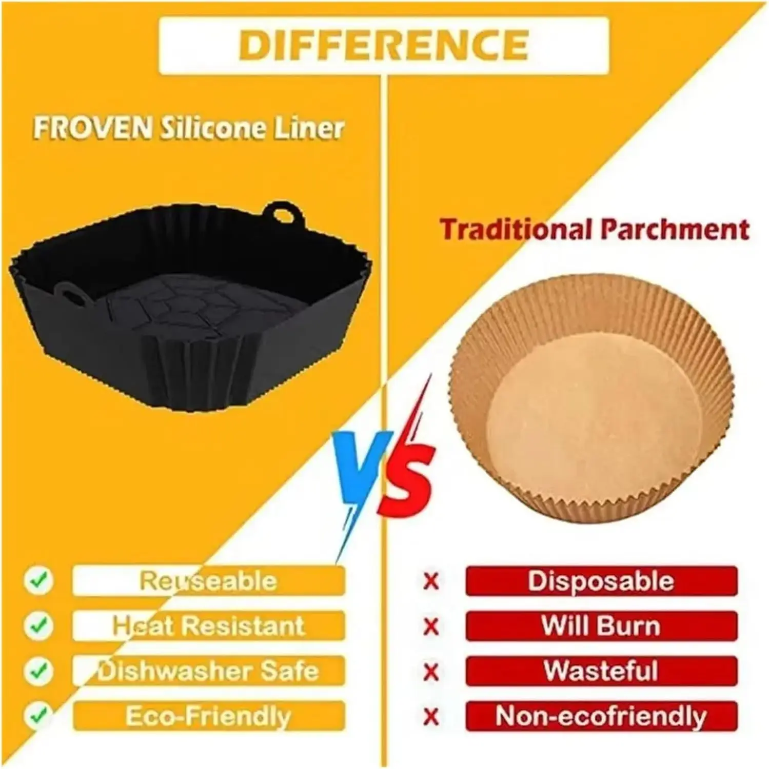 1pcs Reusable Silicone Air Fry - Heat Mat Silicone review and price