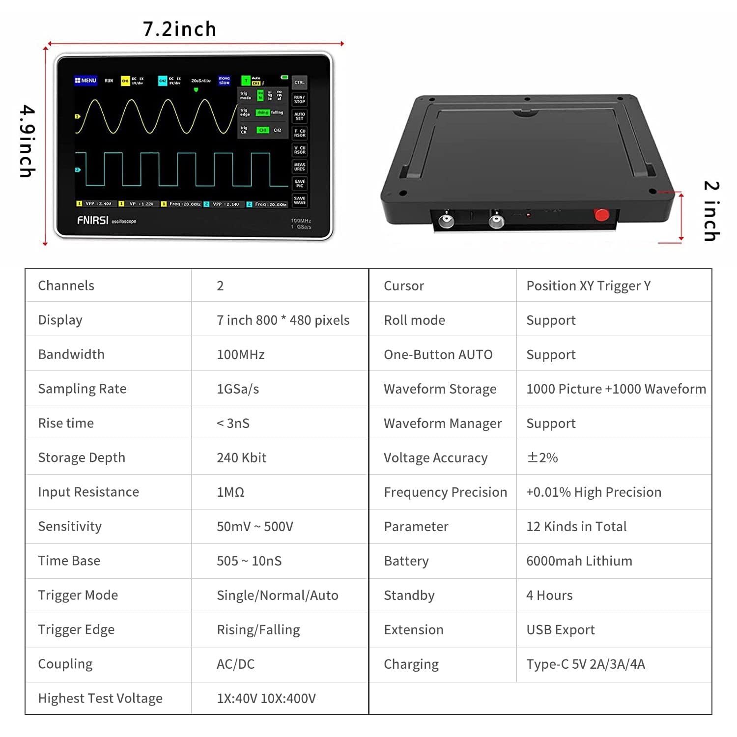 2CH 100MHz 1GSa S Tablet Oscil - Electronics Repair Engineer review and price